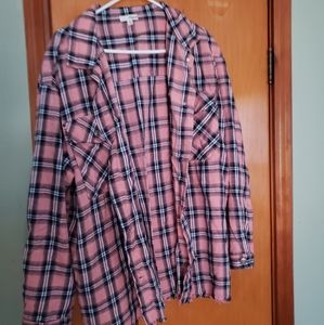Lilypad 2XL Pink Plaid Shacket